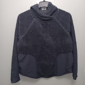 Nike women's pullover sherpa  hoodie size M gray with pockets